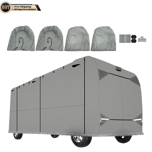 Silscvtt 30-33ft Camper Class A RV Cover Waterproof Upgraded Extra-thick 4-Ply