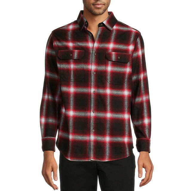 George Men's and Big Men's Super Soft Flannel Shirt, up to 5XLT 