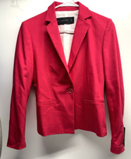 NWT Zara Basic Women's One Button Blazer Dark Pink Size M