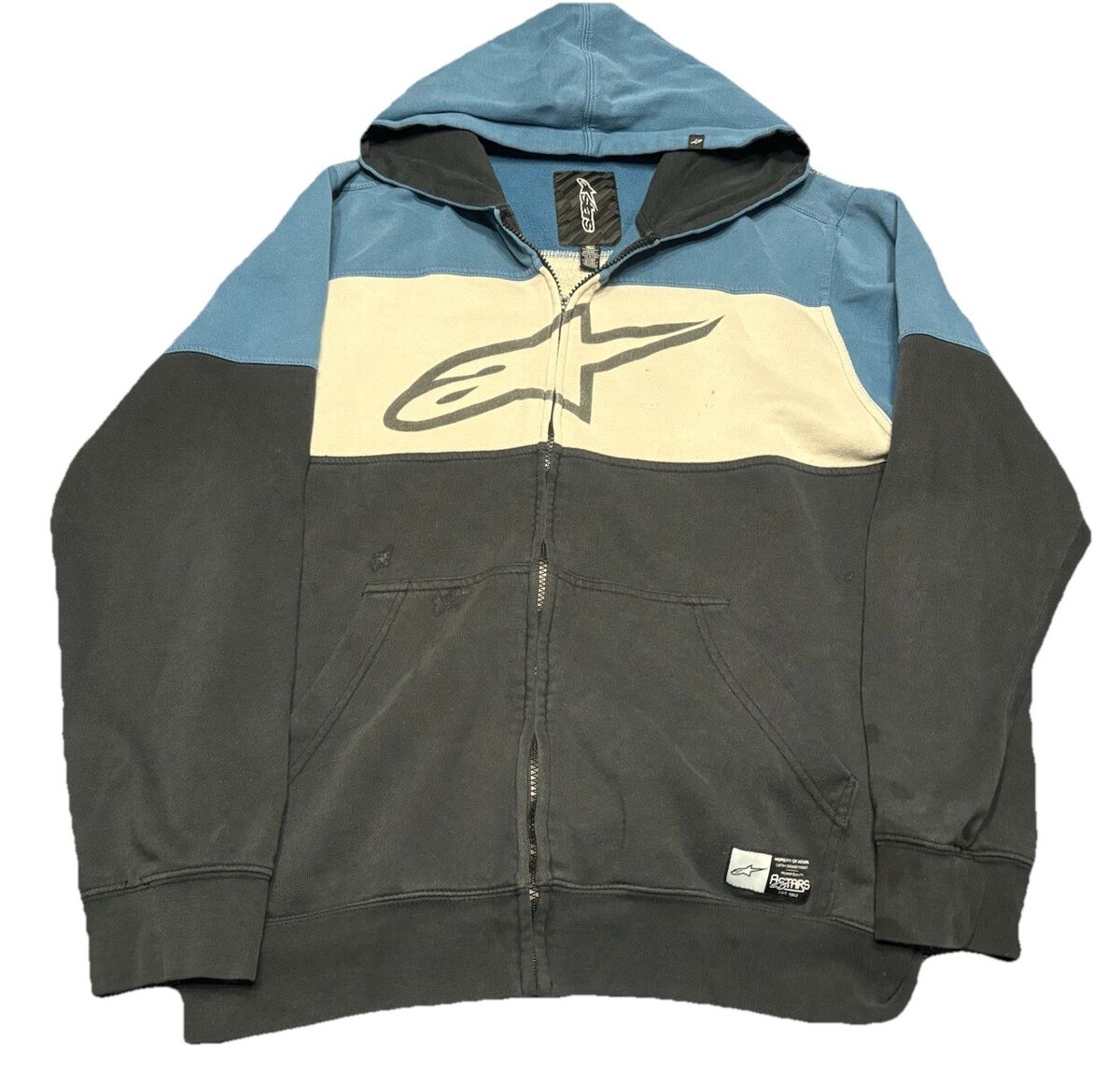 Vintage Y2K Alpinestars Zip Up Hoodie Sweatshirt Grunge Vintage Y2K Alpinestars Zip Up Hoodie Sweatshirt Grunge