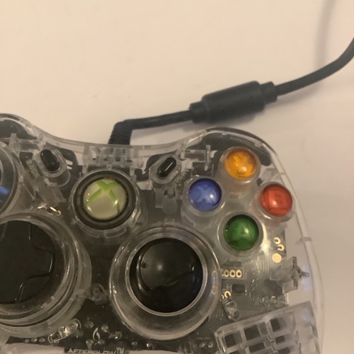 Xbox 360 Clear Remote PL-3702 Controller Afterglow Wired Blue LED Tested (49) - Picture 5 of 8