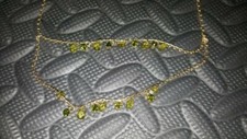 Teen Jewelry Peridot Necklace dual layer green