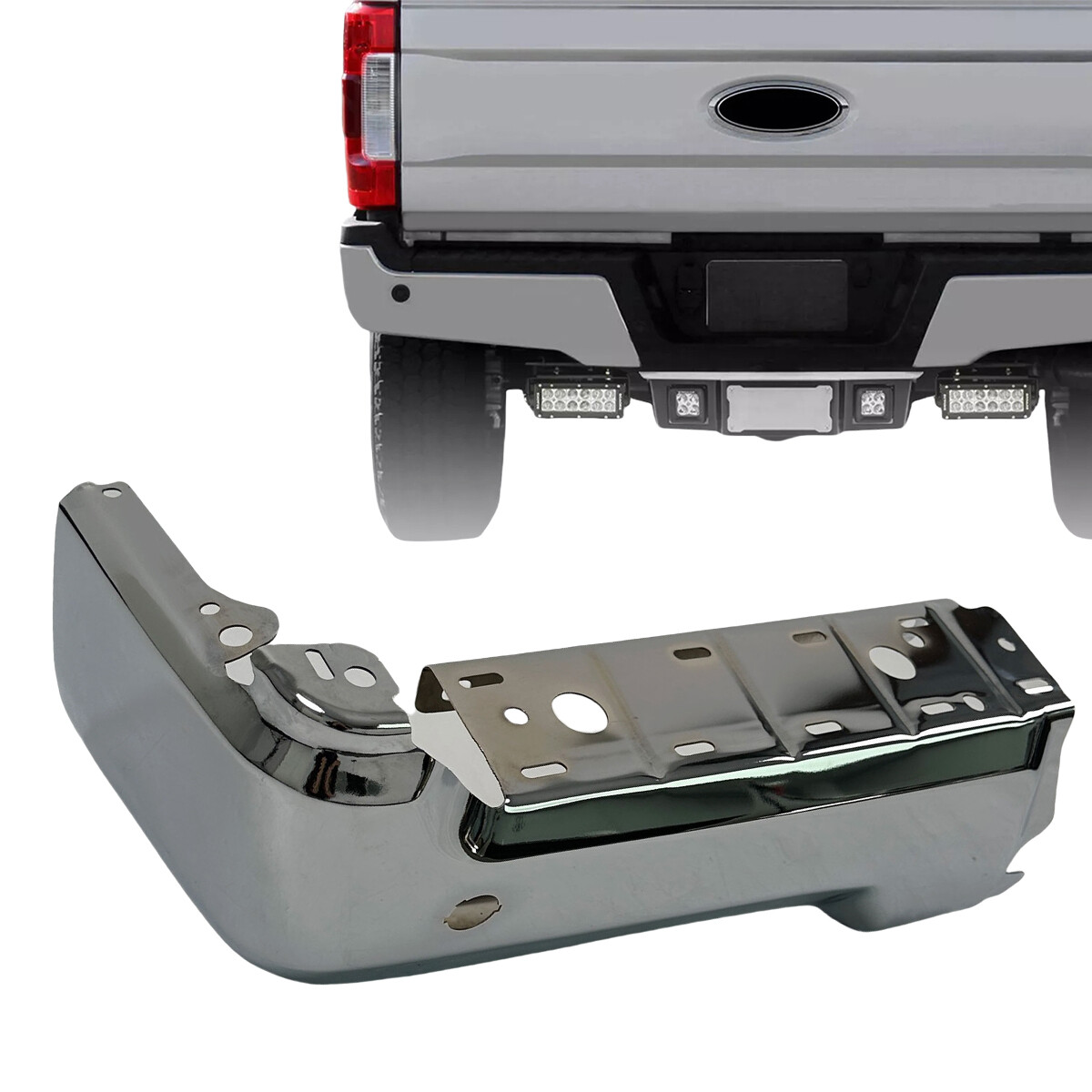 Barra frontal de parachoques trasero izquierdo cromado para Ford F250 F350 2017-2022 con estacionamiento