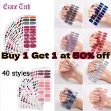 Full Size Nail Wraps Nail Polish Stickers Manicure Art Self Stick Decor 3D Decal