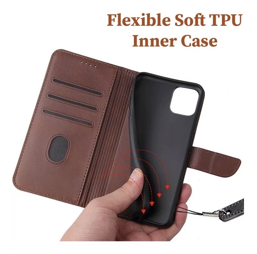Leather Magnetic Flip Wallet Case For iPhone 17 16 15 14 Plus 13 12 Pro Max Air - Image 4 of 4