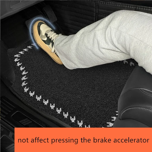 Single Piece Car Front Floor Mat Silk Coil Anti Dirt Interior Protector Foot Pad - Image 3 of 4