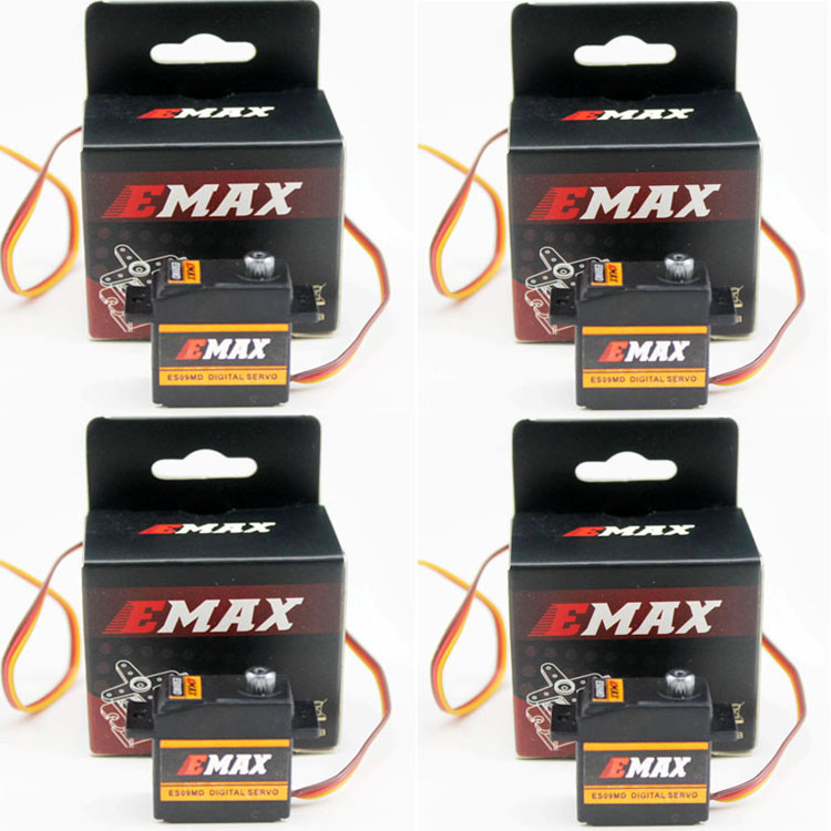 4Pcs EMAX ES09MD Dual-bearing Metal Gear Digital Servo For RC Helicopter Plane
