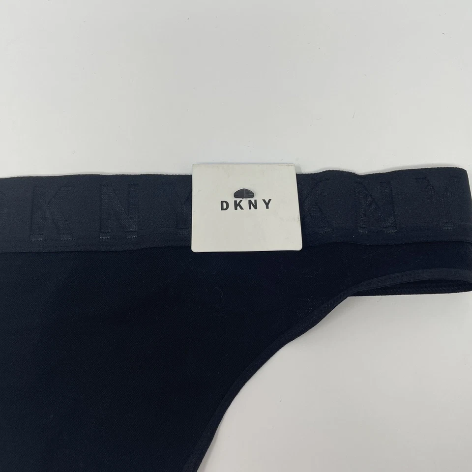 全新带标签 DKNY 网眼线丁字裤内裤风格黑色 XL 码厚标志腰带 — 第 2/4 张图片