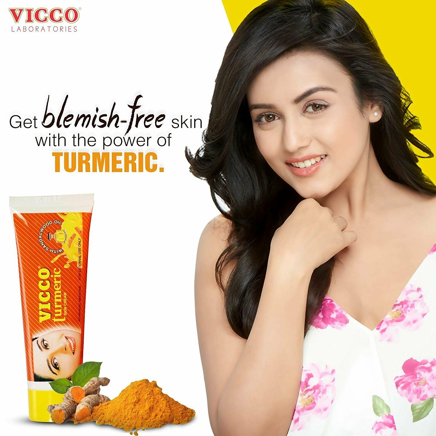 VICCO Turmeric Skin Lightening Cream with Sandalwood Oil 30gm Acne cure