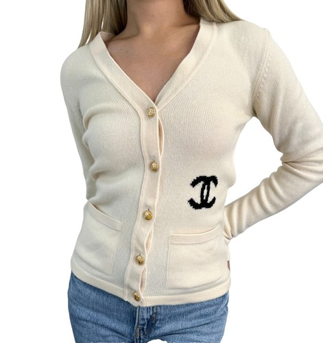 CHANEL カーディガン ホワイト イタリア製 2005 Chanel Black & White Crochet Cardigan 2005 Collection L | eBay