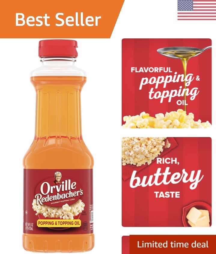 Popping & Topping Buttery Flavored Popcorn Oil 16 FL OZ Bottle 6