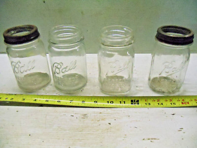 4 Ball Pint Size Canning Jars Perfect Mason Square  3 different Styles