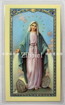 Prayer To Our Lady Of The Miraculous Medal, Plastic Enclosed Holy ...