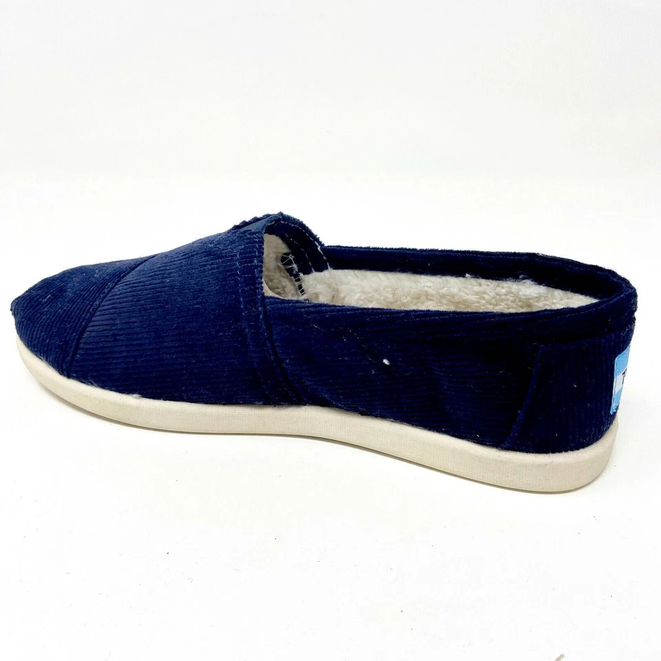 Toms Classics темно-синий вельветовый мех молодежи поскользнуться на повседневный холст туфли на плоской подошве - Изображение 3 из 4