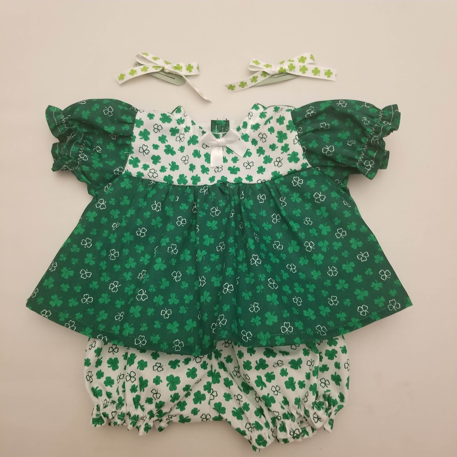 St. Patrick's Day Cabbage Patch Kids Doll Dress & Panties & Hair Bows