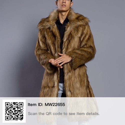 MEN'S TRENDY POLAR FLEECE FLUFFY LONG COAT HIP HOP STYLE SIZE LARGE - Picture 3 of 7