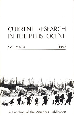 Current Research In The Pleistocene, Vol. 14, 1997 Peopling of the Americas