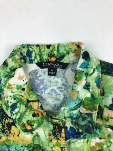 Chadwicks Of Boston Jacket Womens Medium Floral Stretch Button Front Pockets - Picture 6 of 8