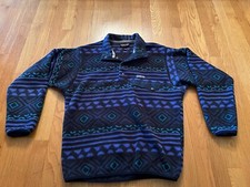 Patagonia S Synchilla Snap T Pullover Fleece Saltillo Navy Aztec Geometric 25450
