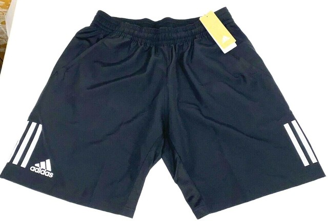 Mens adidas Club 3 Stripe Shorts Black White Du0874 Sz Large L for sale  online | eBay