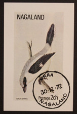 Nagaland: Edición en bloque "Aves" de 1972, matasellado