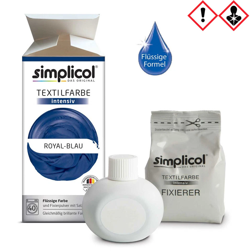 TEXTILFARBE Simplicol Colore Liquido Intenso per Tessili in Blu Royal Royal