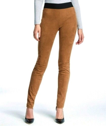 INC Petite 6P Womens Pants Brown Faux 