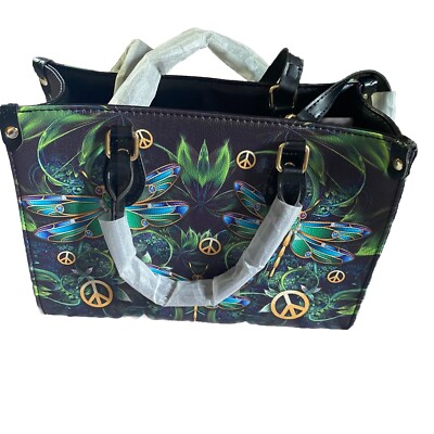 Vibrant Multicolor, Peace Sign Print Bag/Purse