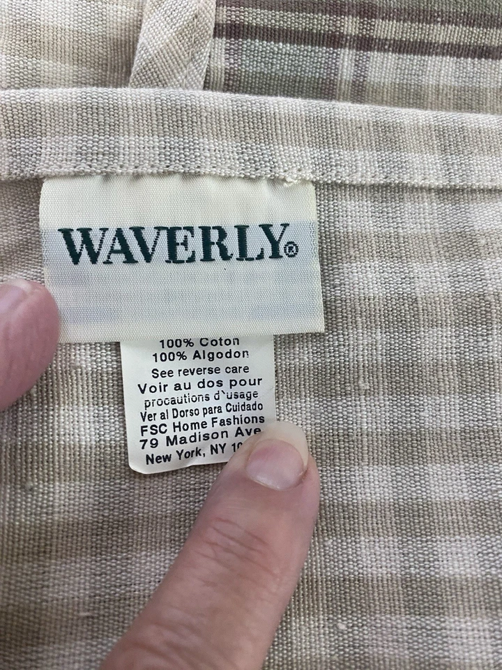 Waverly Festoneado Cuadros/A Cuadros Beige Tostado Ventana Top/Cenefa Granja Campo Foto 2 de 4