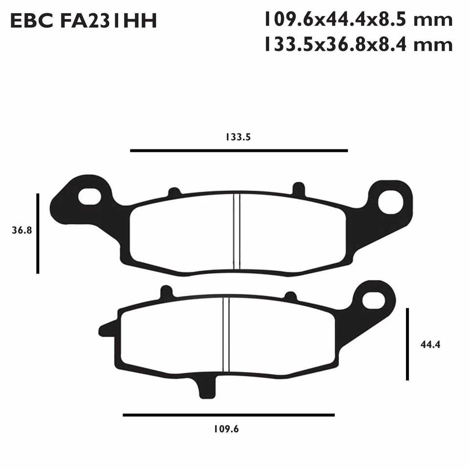 Спеченные тормозные колодки EBC FA447HH X2 для KTM 1290 Super Duke R 20- - Изображение 2 из 4