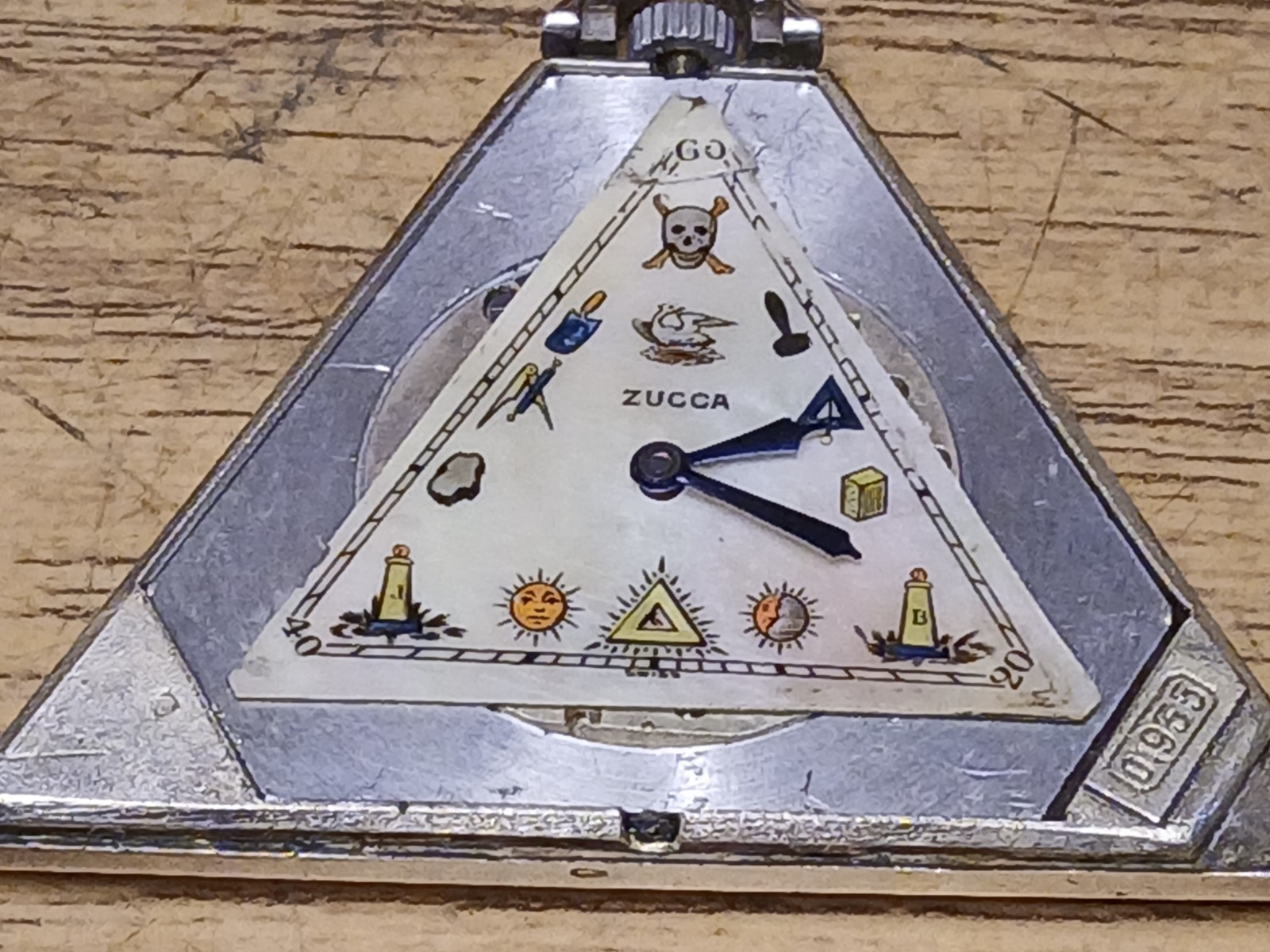 RARE ANTIQUE ZUCCA TRIANGLE TRIANGULAR MASONIC PO… - image 7