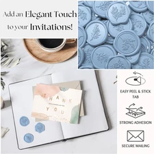 Wax Seal Stickers (60 Pcs, 3 Designs in 1 Pack) Premium Envelope Seal Sticker...