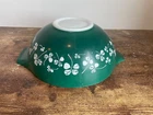 Vintage JAJ Pyrex Mixing Bowl Green Clover Leaf Pattern