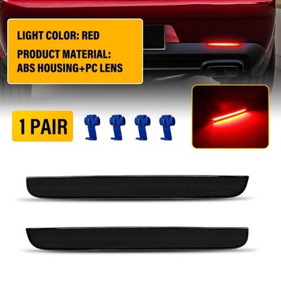 Rear Bumper Safety LED Reflector Lights Smoked For 2015-2022 Dodge Challenger 2x