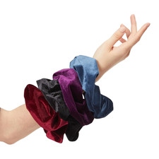 Velvet Jumbo Scrunchie Color Pack - Gentle Grip Velvet Hair Ties - Versatile ...