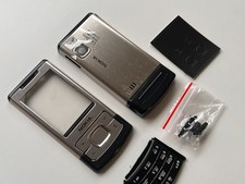 Nokia 6500 Slide custodia completa cover metallo argento set di ricambio
