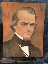 1972 Portrait Of The President's Andrew Johnson 17th Pres 14x11 Bio Cardstock 