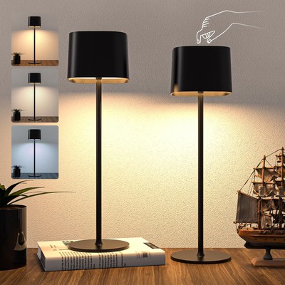 2 Pack Cordless Table Lamp Rechargeable, 5600mAh Battery Operated LED Table L...