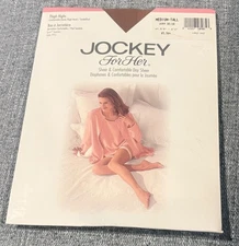 Thigh Highs JOCKEY Stockings Warm Beige Medium Tall Comfortable NIP Sandlefoot