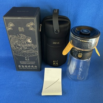 ZENS Smart One Touch Tragbarer Glas Tee T-Maker & Case - Dragon Edition - Schwarz