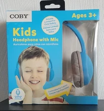 COBY Color Blue Kids Headphones Ages 3+ NEW FACTORY SEALED-   FREE SHIPPING