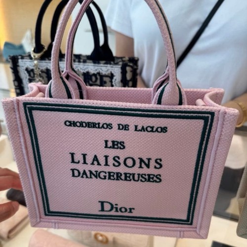 Dior Book Tote Small Les Liaisons Dangereuses Embroidery Canvas Pink S5584PEHO