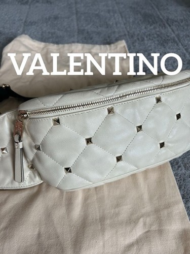 VALENTINO GARAVANI Women Rockstud Quilted Leather Shoulder bag Crossbody White