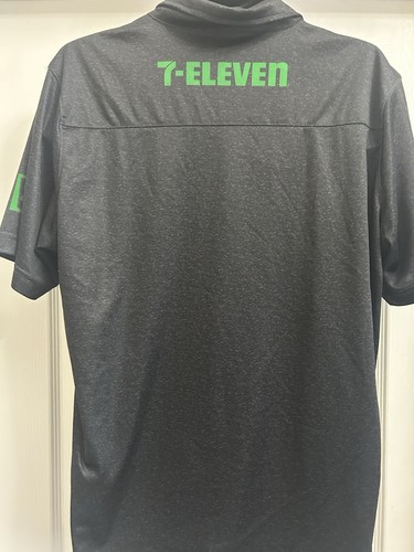 7 Eleven Polo W 2XL Black Employee Short Sleeve Shirt Uniform Green 7-11 - Picture 3 of 5