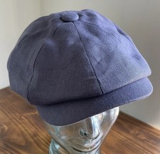 BNWT Failsworth 100% Irish Linen Flat Cap Navy Showerproof UPF 40+ Size 7 1/2
