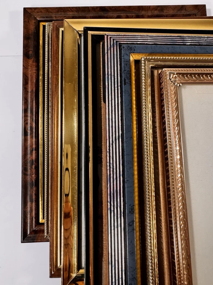 Vtg Picture Photo Frames  ALL 8 X 10  Brass Gold Tone Marble Floral Mixed LOT - Image 2 of 4