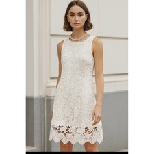 Lauren Ralph Lauren Ivory Floral Crochet Lace Sleeveless Sheath Dress 2 Bridal