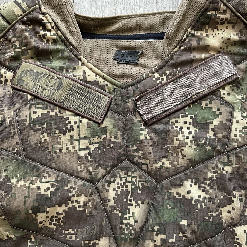 Planet Eclipse Paintball Jersey Mens 2XL Brown Green Camo Padded Vented LS Shirt - Image 2 of 4