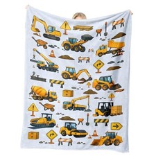 Trucks Kids Blanket, Truck-Themed Throw for Boys  Girls, Gift for Construction