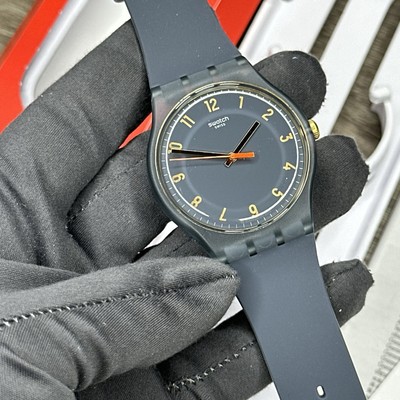 NEW✓ Swatch NUIT BLEUE Number Blue Dial Blue Silicone  display picture 1